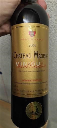 Bordeaux Saint-Émilion Château Maurins 2004