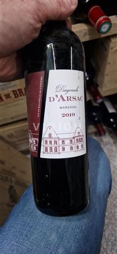 Vin Rouge sec Diagonale Château Arsac 2019 France Bordeaux Margaux