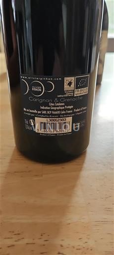 Vin Rouge sec Carignan & Grenache Olivier Pithon 2021 France Languedoc et Roussillon Côtes catalanes IGP biodynamie