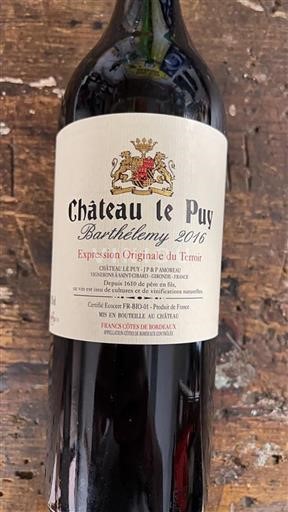 Bordeaux Francs Côtes de Bordeaux Château Le Puy Barthélemy 2016
