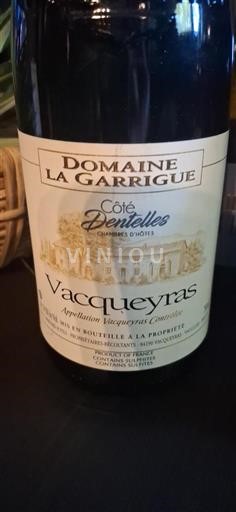 Valle del Rodano Vacqueyras Domaine La Garrigue Côté Dentelles 2018