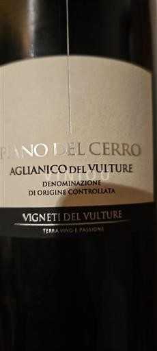 Basilikata Aglianico del Vulture Vigneti del Vulture Piano del Cerro 2020