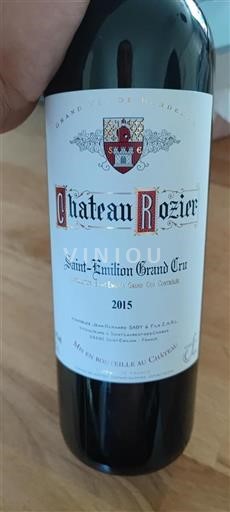 Bordeaux Saint-Émilion Grand Cru Grand Cru Château Rozier 2015
