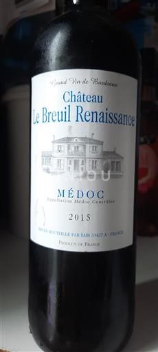 Bordeaux Médoc Château Le Breuil Renaissance 2015