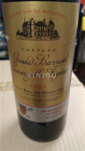 Vin Rouge sec Grand Barrail Lamarzelle Figeac 2001 France Bordeaux Saint-Émilion AOC Grand Cru