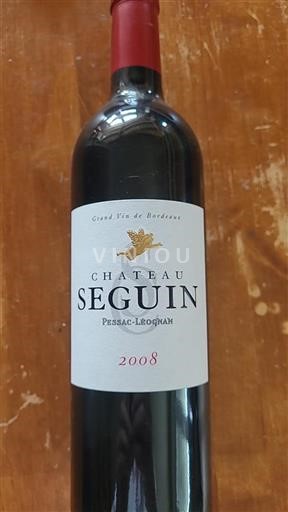 Vin Rouge sec Domaine Seguin 2008 France Bordeaux Pessac-Léognan
