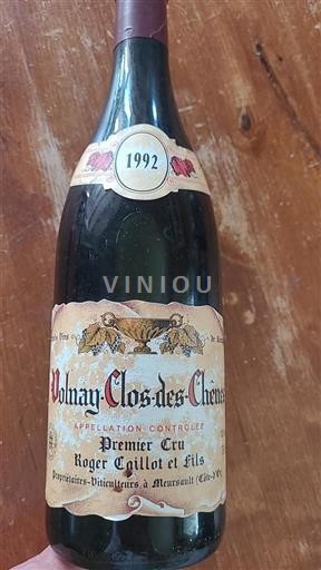 Burgundy Volnay Premier Cru Roger Caillot et Fils Volnay Clos des Chênes 1992