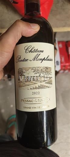 Vin Rouge sec Château Pontac Monplaisir 2022 France Bordeaux Pessac-Léognan AOC