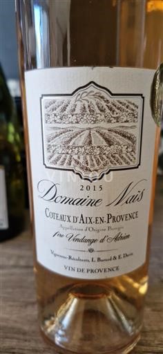 Provenza Coteaux d'Aix-en-Provence Domaine Naïs 1ère Vendange d'Adrien 2015