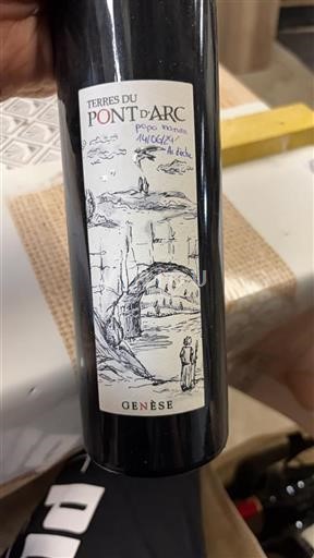 Vin Rouge sec Genèse Terres du Pont Arc 2019 France Vallée du Rhône AOC