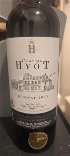 Bordeaux Côtes-de-Bordeaux Château Hyot Réserve 2020