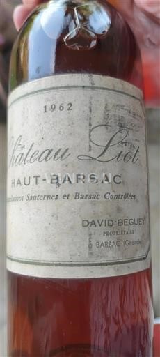 Bordeaux Barsac Château Liot 1962