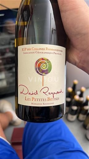 Vin Blanc demi-sec Les Petites Bêtises David Reynaud 2022 France Alpes et pays Rhodaniens Collines rhodaniennes