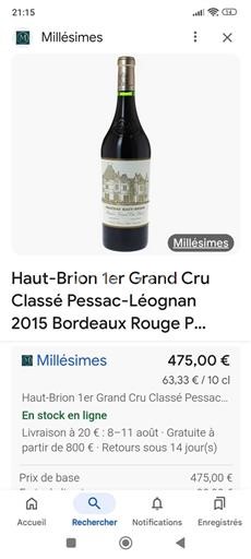 Bordeaux Pessac-Léognan Grand Cru Château Haut-Brion 2015