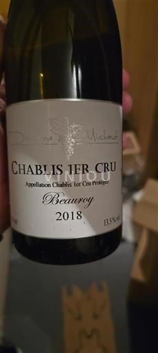 Burgundy Chablis Premier Cru Domaine Michaud Beaurcy 2018