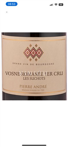 Burgundsko Vosne-romanée Premier Cru Pierre André Les Suchots 2020