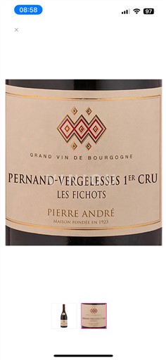 Burgundsko Pernand-Vergelesses Premier Cru Pierre André Les Fichots 2023