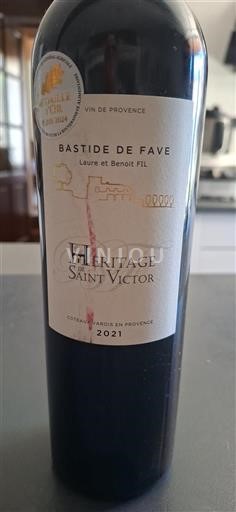 Provence Coteaux Varois en Provence Bastide de Fave Héritage de Saint Victor 2021