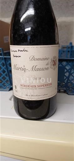 Bordeaux Bordeaux supérieur Domaine Martin-Masson 2018