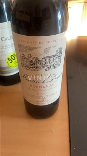 Vin Rouge sec Château Moulin de Ducon 2000 France Bordeaux AOC