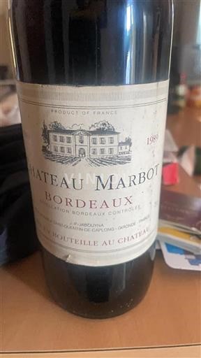 Bordeaux Château Marbot 1989