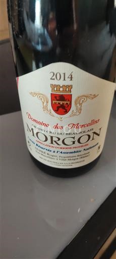 Beaujolais Morgon Domaine Des Marcellins Réservée à l'Assemblée Nationale 2014