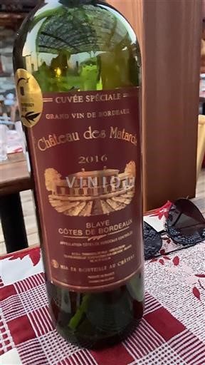 Bordeaux Blaye-Côtes-de-Bordeaux Château Des Matards Spéciale 2016