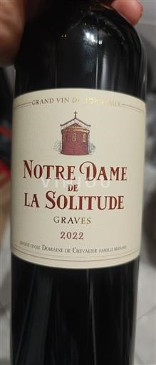 Bordeaux Graves Domaine Chevalier Notre Dame de la Solitude 2022