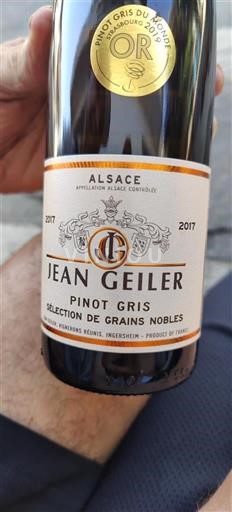 Alsace Vendanges Tardives Jean Geiler Sélection de Grains Nobles 2017