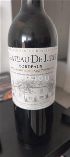 Vin Rouge sec Château Liret 2004 France Bordeaux AOC