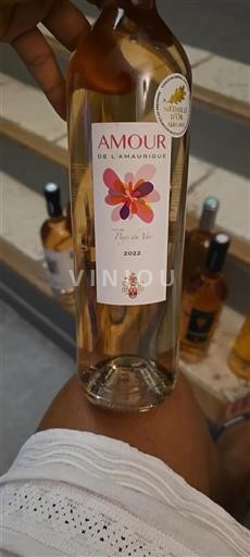 Vin Rosé sec Amour L'Amaurigue 2022 France Provence