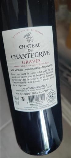 Bordeaux Graves Château Chantegrive 2019