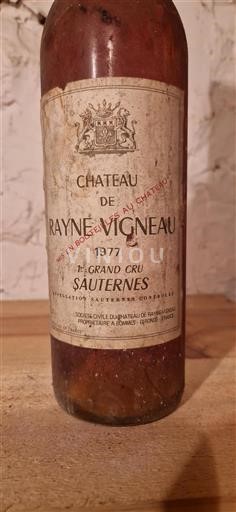 Bordeaux Sauternes Grand Cru Château Rayne Vigneau 1977