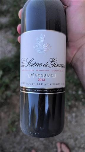 Bordeaux Margaux La Sirène de Giscours 2012