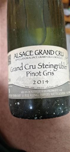 Alsazia Alsazia Grand Cru Grand Cru Antoine Ehrhart Grand Cru Steingrübler 2014