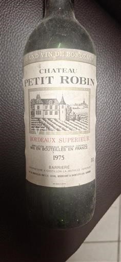 Vin Rouge sec Château Petit Robin 1975 France Bordeaux Bordeaux supérieur