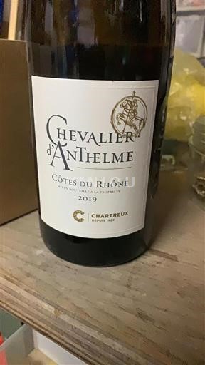 Rhônen laakso Côtes-du-rhône Chartreux Chevalier d'Anthelme 2019