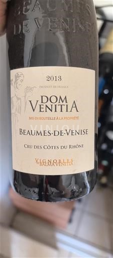 Vin Rouge sec Dom Venitia 2013 France Vallée du Rhône Beaumes de Venise