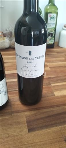 Languedoc og Roussillon Pays d'Oc Domaine Les Yeuses Syrah Les épices 2022