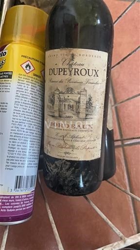 Bordeaux Château Dupeyroux Réserve des Provinces Vinicoles 2003