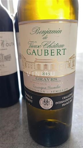 Bordeaux Graves Château Vieux Gaubert Benjamin 2013