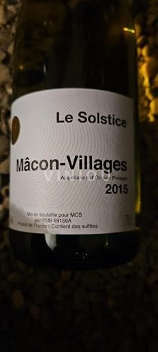 Burgundy Mâcon and Mâcon-Villages Le Solstice 2015