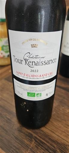 Bordeaux Saint-Émilion Grand Cru Château Tour Renaissance 2022