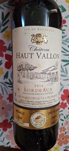 Bordeaux Château Haut Vallon 2016
