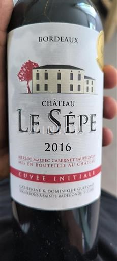Bordeaux Niet gespecificeerd Château Le Sèpe Initiale 2016