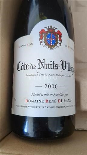 Burgundy Côte de Nuits Villages Domaine René Durand 2000