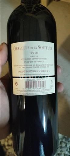 Burdeos Graves Domaine Chevalier Chapelle de la Solitude 2018