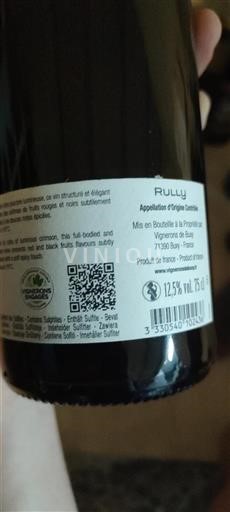 Bourgogne Rully Vignerons de Buxy Icke årgångsbetecknad