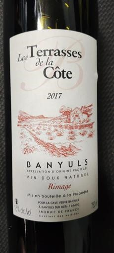 Roussillon Banyuls Cave Veuve Banyuls Les Terrasses de la Côte 2017