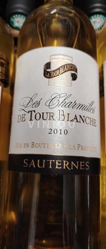 Bordeaux Sauternes La Tour Blanche Les Charmilles 2010